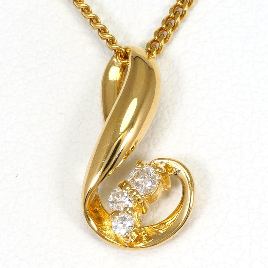 18K (18-karat) Yellow Gold Necklace with 0.06ct Diamond, Total Weight 2.8g, 40cm Length, Jewelry (1 of 8)