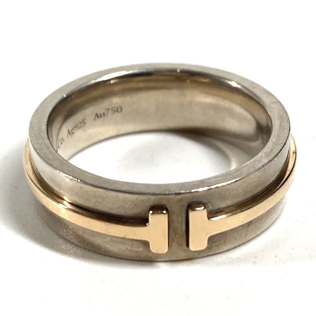 TIFFANY&Co. Tiffany T Narrow Ring Accessory Jewelry 18K Gold Au750 SV925 Silver Women's 1: --- Catalog ---Category: SizeJP Size: 11US Size: 6Category: DesignType: Band ringGender: WomenMaterial: Gold (18K), Silver 925Category: GeneralBrand: Tiffany--- Item List ---Section: ConditionRanking: