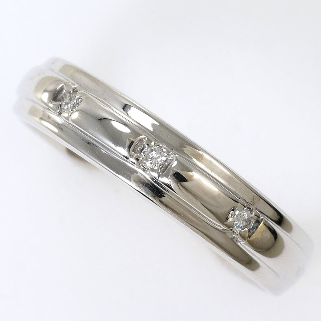 K10 10K WG White Gold Ring with 0.03ct Diamond, Total Weight 2.7g, Jewelry: --- Catalog ---Category: SizeWidth: 4mm / 0.16''Weight: 2.7g / 0.09oz.JP Size: 9.5US Size: 5Category: DesignType: Band ringColor: White goldMetal: White GoldStone: DiamondGender: WomenMaterial: White 