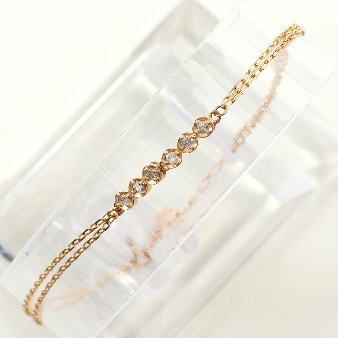 K10 10K Pink Gold Bracelet with 0.08ct Diamond, Total Weight 1.1g, 20cm, Jewelry: --- Catalog ---Category: SizeLength: 20cm / 7.87''Weight: 1.1g / 0.03oz.Category: DesignType: Charm braceletColor: Pink goldMetal: GoldStone: DiamondGender: WomenMaterial: Pink gold (10K)Metal Purity: