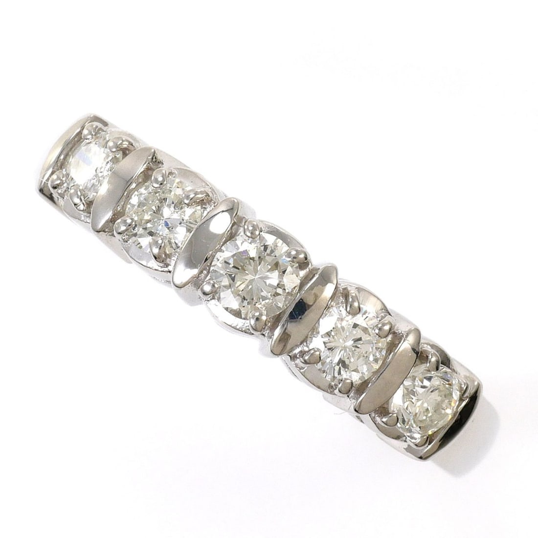 PT900 Platinum Ring, 1 Diamond, 0.50ct, Total Weight 4.1g, Jewelry (1 of 9)