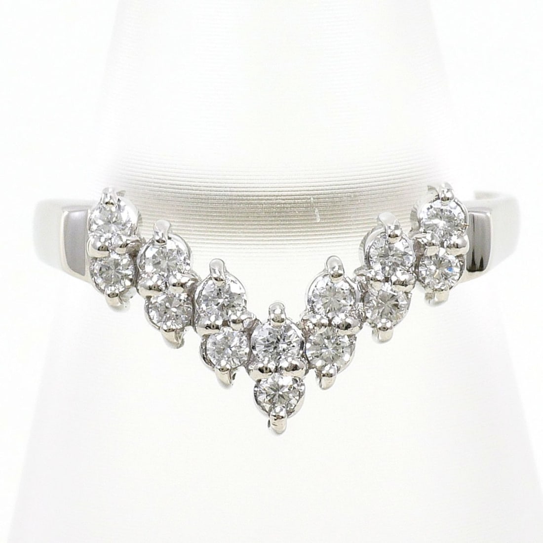 PT900 Platinum Ring with 0.21ct Diamond, Total Weight 3.5g, Jewelry (1 of 20)
