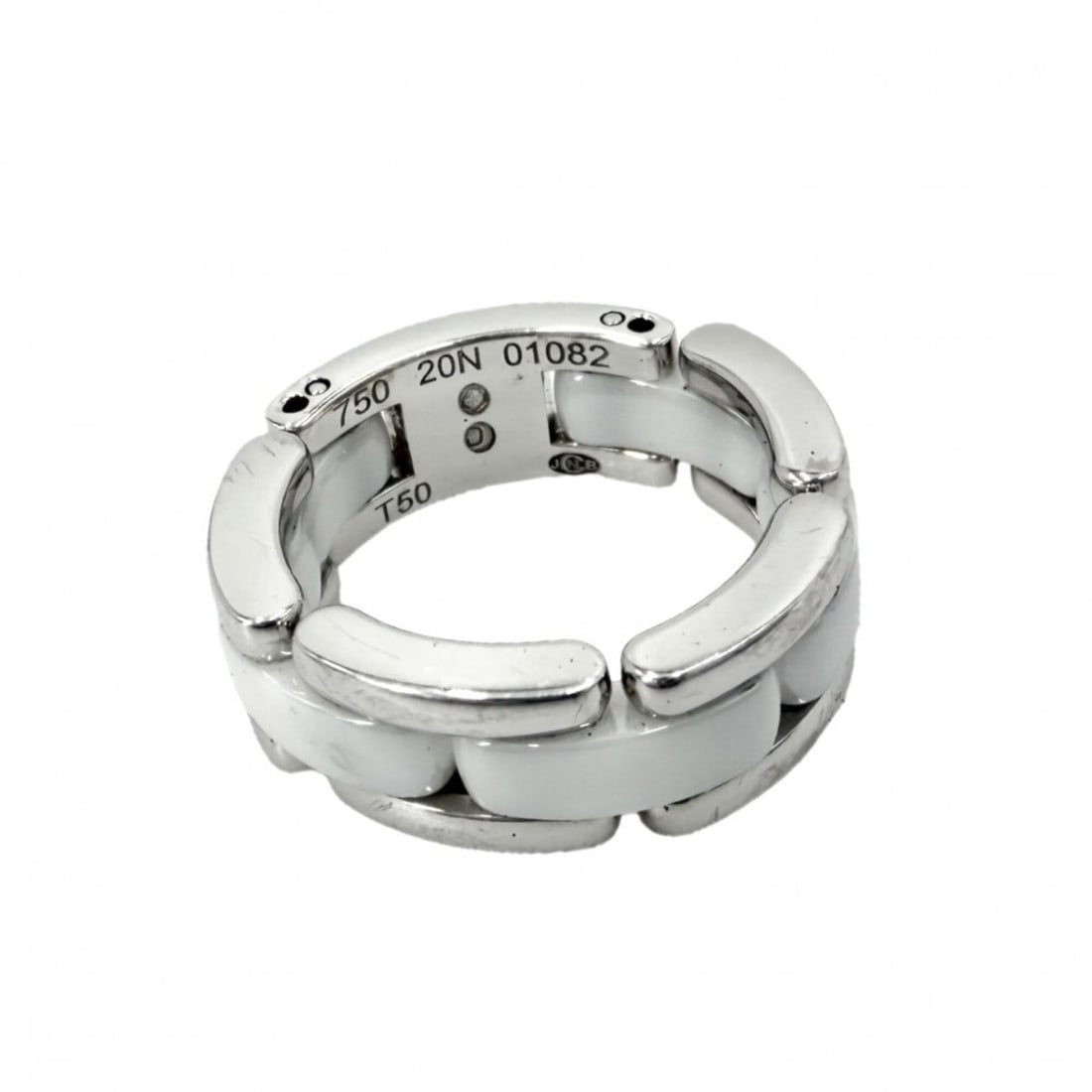 Chanel Women's Ring, Ultra Jewelry Accessory, Au750 18K White Gold, Size 56, CHANEL K18 Ceramic, (1 of 19)