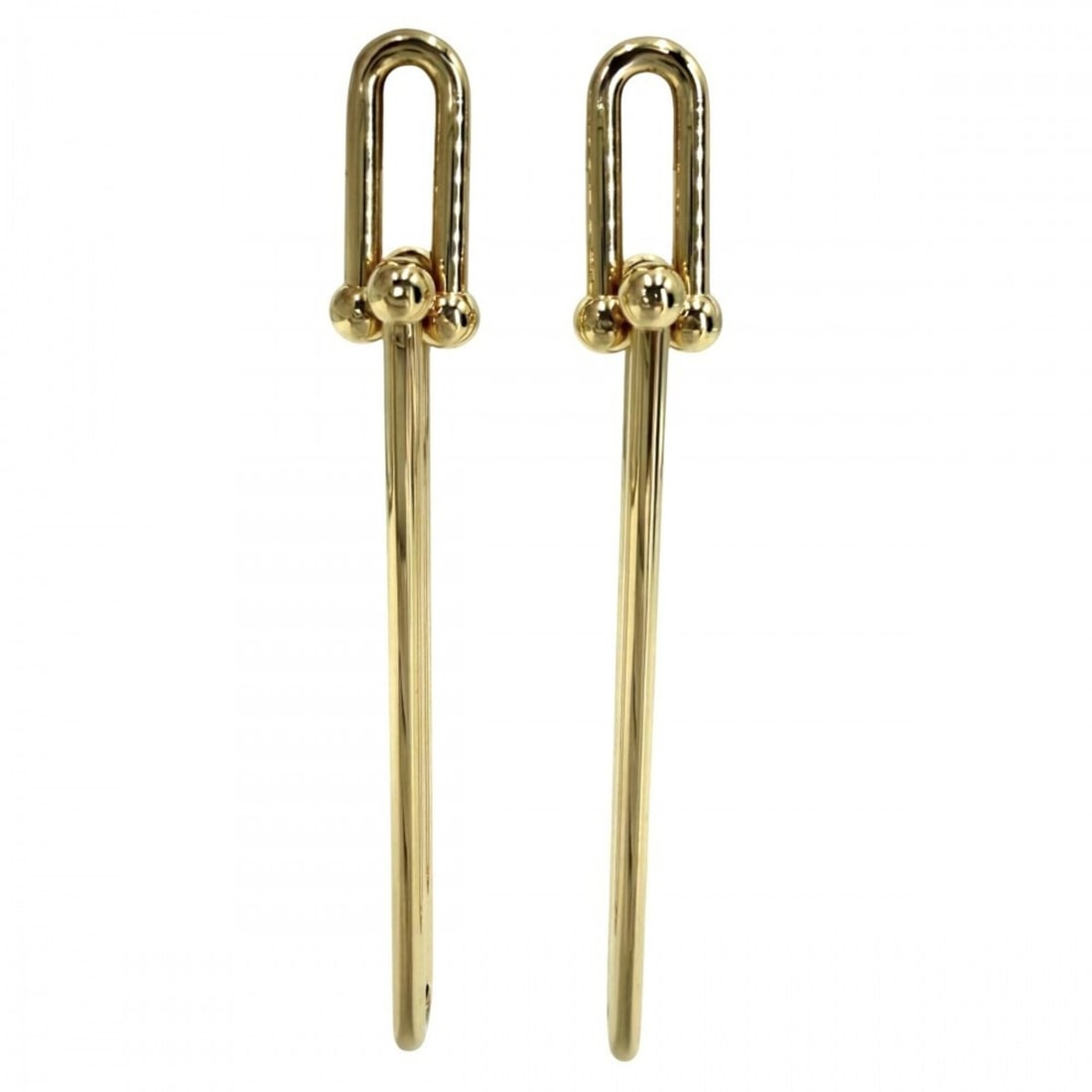 Tiffany & Co. Women's Hardware Double Long Link Earrings, Jewelry Accessory, Au750 K18YG, 18K Yellow: --- Catalog ---Category: SizeWeight: 9.5g / 0.33oz.Size (HxWxD): 75.00mm x 8.00mm / 2.95'' x 0.31''Category: DesignType: Drop earringsGender: WomenMaterial: Yellow gold (18K)Category: GeneralBrand: Ti