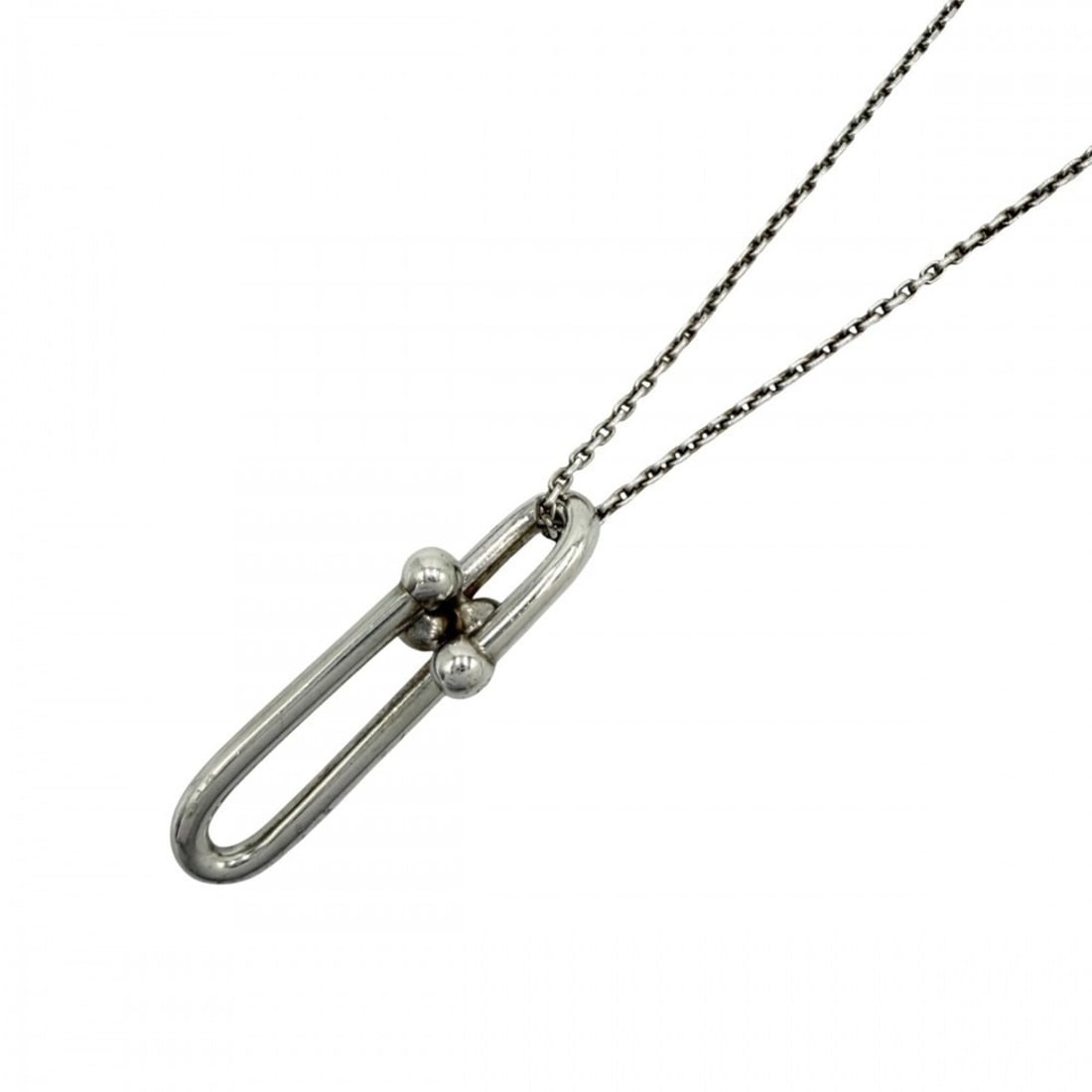 Tiffany & Co. Necklace for Men and Women, Hardware Design, Long Link Pendant, Jewelry, Accessory,: --- Catalog ---Category: SizeWidth: 1mm / 0.04''Weight: 8.3g / 0.29oz.Pendant Size: 33mm x 10mm / 1.29'' x 0.39''Neck Circumference: 46 cm / 18.11''Category: DesignGender: Men,WomenMaterial: Silver 92