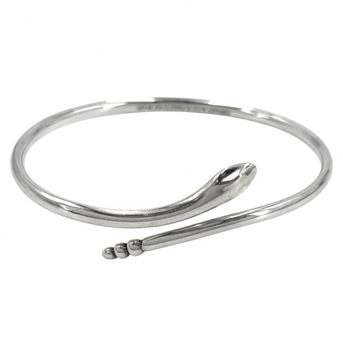 Tiffany & Co. Women's Snake Bangle Bracelet Jewelry Accessory, Sterling Silver 925, Approx. 21.2g: --- Catalog ---Category: SizeLength: 18.5cm / 7.28''Category: DesignType: BangleGender: WomenMaterial: Silver 925Category: GeneralBrand: Tiffany--- Item List ---Section: ConditionRanking: Rank AB Used