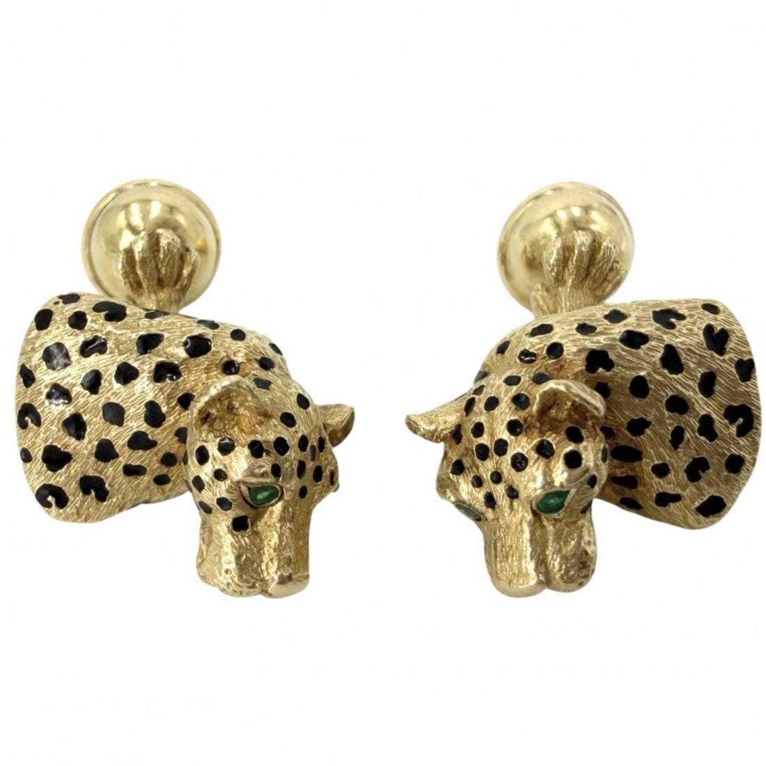 Tiffany & Co. Women's Panther Motif Cufflinks - Vintage Jewelry, 750YG (18K Yellow Gold, Au750),: --- Catalog ---Category: SizeSize (HxWxD): 16.00mm x 13.00mm / 0.63'' x 0.51''Category: DesignType: CufflinksGender: WomenMaterial: Yellow gold (18K)Category: GeneralBrand: Tiffany--- Item List ---Sec