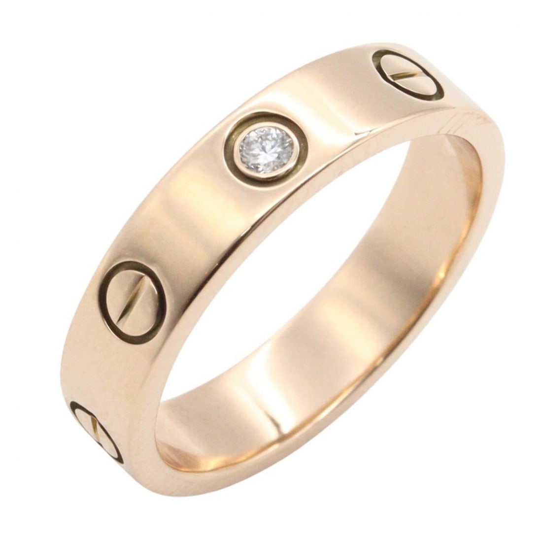 Cartier Mini Love Ring 1PD Ring, Jewelry, 18KPG (Pink Gold), Diamond, Women's, Gold Tone, Clear (1 of 13)