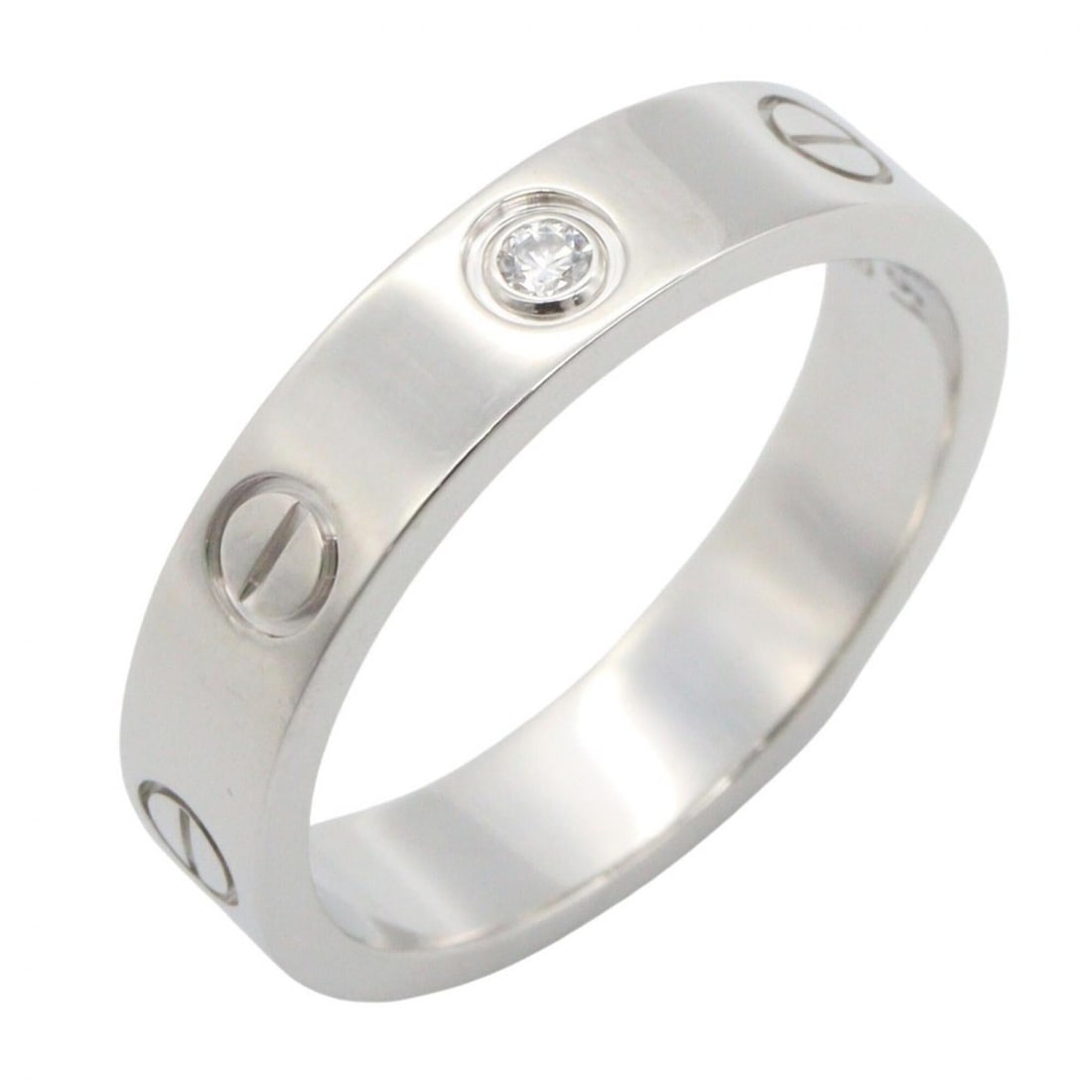 Cartier Mini Love Ring 1PD Ring, Jewelry, 18KWG (White Gold), Diamond, Women's, Silver/Clear Tone,: --- Catalog ---Category: SizeJP Size: 10US Size: 5.5Category: DesignType: Band ringColor: Clear, SilverStone: DiamondGender: WomenMaterial: White gold (18K)Category: GeneralMPN: B4050500Brand: Cartier