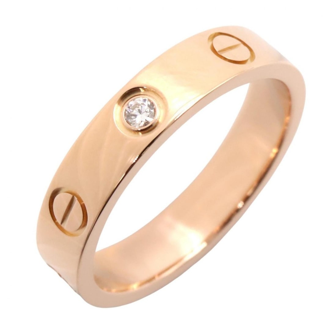Cartier Mini Love Ring 1PD Ring, Jewelry, 18KPG (Pink Gold), Diamond, Women's, Gold Tone, Clear: --- Catalog ---Category: SizeJP Size: 9.5US Size: 5Category: DesignType: Band ringColor: Clear, GoldStone: DiamondGender: WomenMaterial: Pink gold (18K)Category: GeneralMPN: B4050700Brand: Cartier--- 