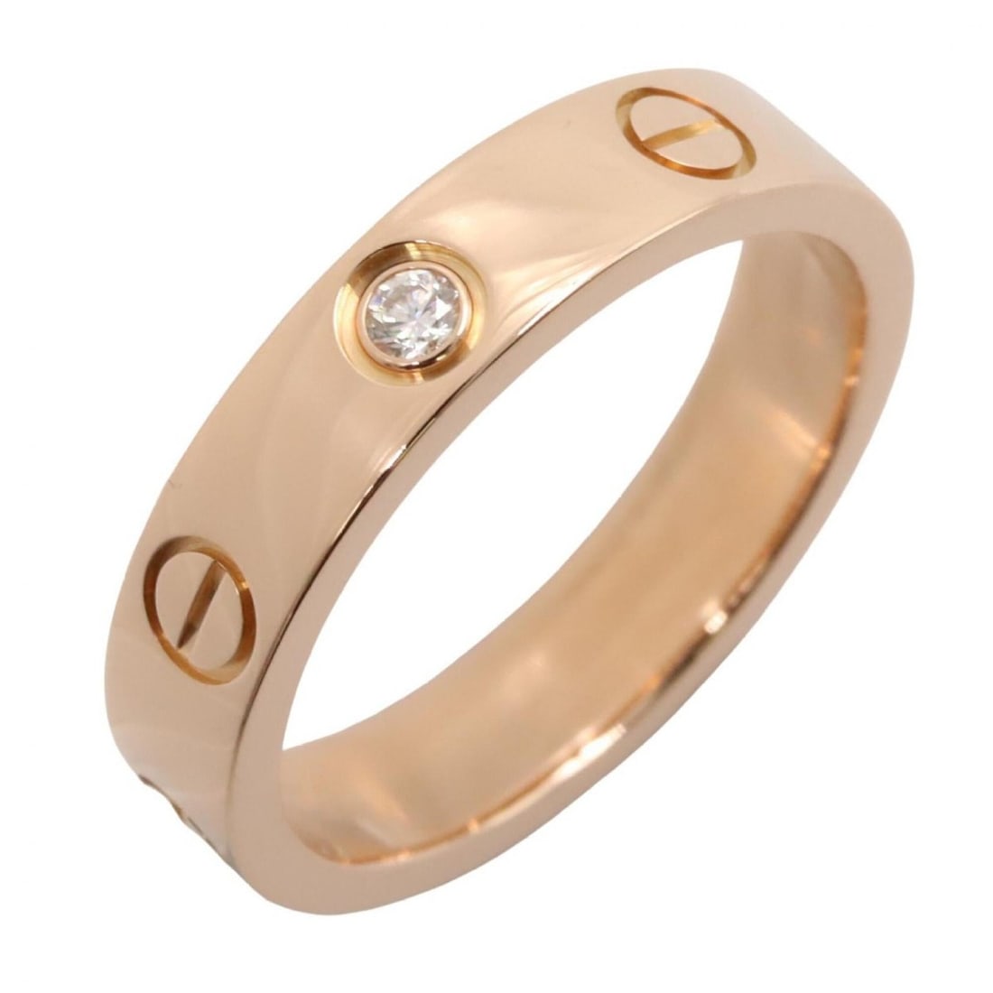 Cartier Mini Love Ring 1PD Ring, Jewelry, 18KPG (Pink Gold), Diamond, Women's, Gold Tone, Clear: --- Catalog ---Category: SizeJP Size: 8.5US Size: 4.5Category: DesignType: Band ringColor: Clear, GoldStone: DiamondGender: WomenMaterial: Pink gold (18K)Category: GeneralMPN: B4050700Brand: Cartier--