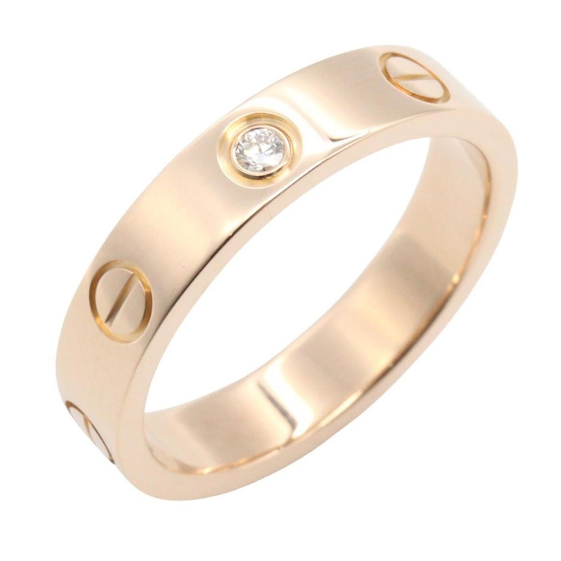 Cartier Mini Love Ring 1PD Ring, Jewelry, 18KPG (Pink Gold), Diamond, Women's, Gold Tone, Clear: --- Catalog ---Category: SizeJP Size: 9US Size: 5Category: DesignType: Band ringColor: Clear, GoldStone: DiamondGender: WomenMaterial: Pink gold (18K)Category: GeneralMPN: B4050700Brand: Cartier--- It
