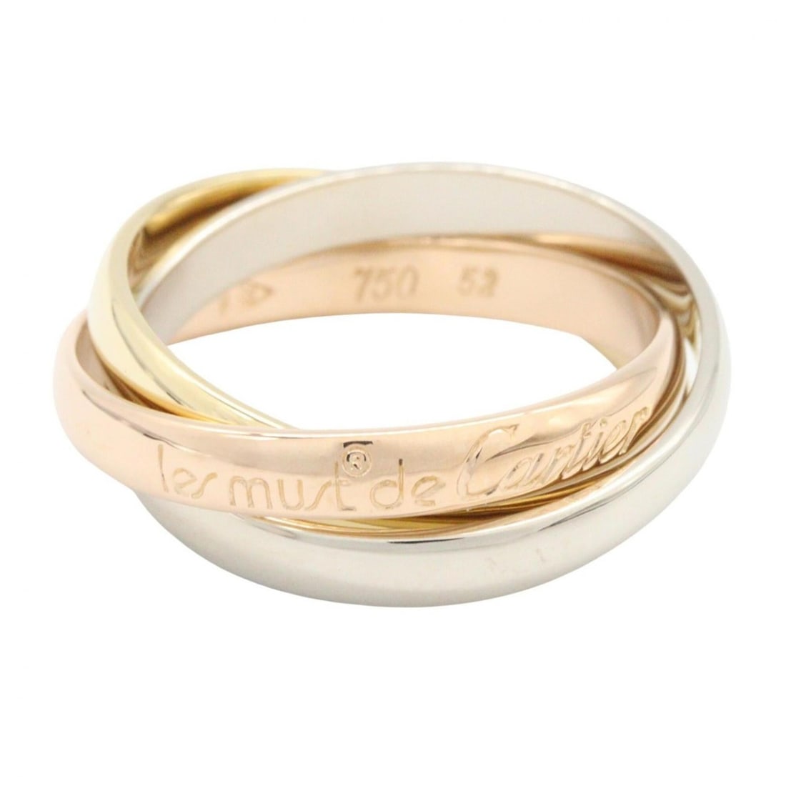 Cartier Trinity Ring - Ring/Finger Jewelry 18K (Yellow Gold), 18KWG (White 18KPG (Pink Gold) Women's: --- Catalog ---Category: SizeJP Size: 12US Size: 6.5Category: DesignType: Band ringColor: Pink gold, White gold, Yellow goldGender: WomenMaterial: Pink gold (18K), White gold (18K), Yellow gold (18K)C