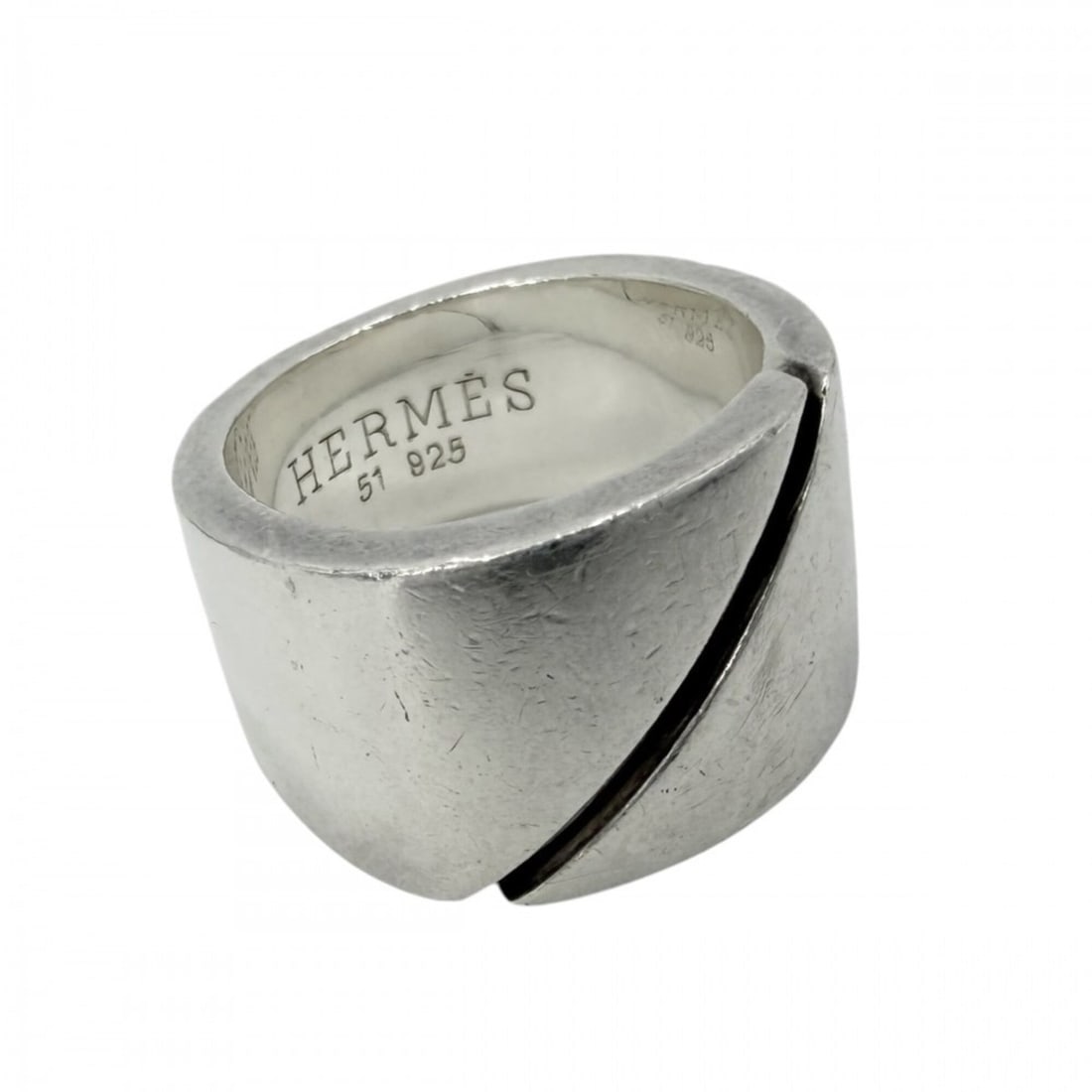 Hermes women's ring, cut-out design, accessory, jewelry, size 51, HERMES 925 sterling silver, (1 of 20)