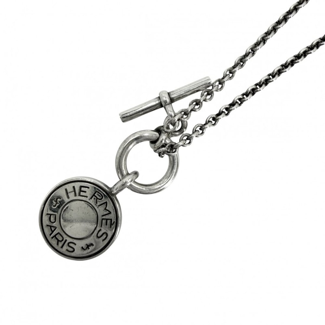 Hermes necklace for women, Sellier Amulette H Ex-Libris pendant, jewelry accessory, 925 sterling: --- Catalog ---Category: SizeNeck Circumference: 40 cm / 15.74''Category: DesignColor: SilverGender: WomenMaterial: Silver 925Pendant Type: AmuletNecklace Type: NecklaceCategory: GeneralBrand: Hermes-
