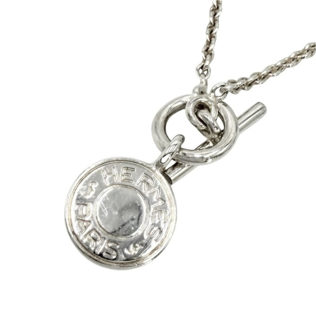 Hermes necklace for women, Sellier Amulette H Ex-Libris pendant, jewelry accessory, 925 sterling (1 of 12)