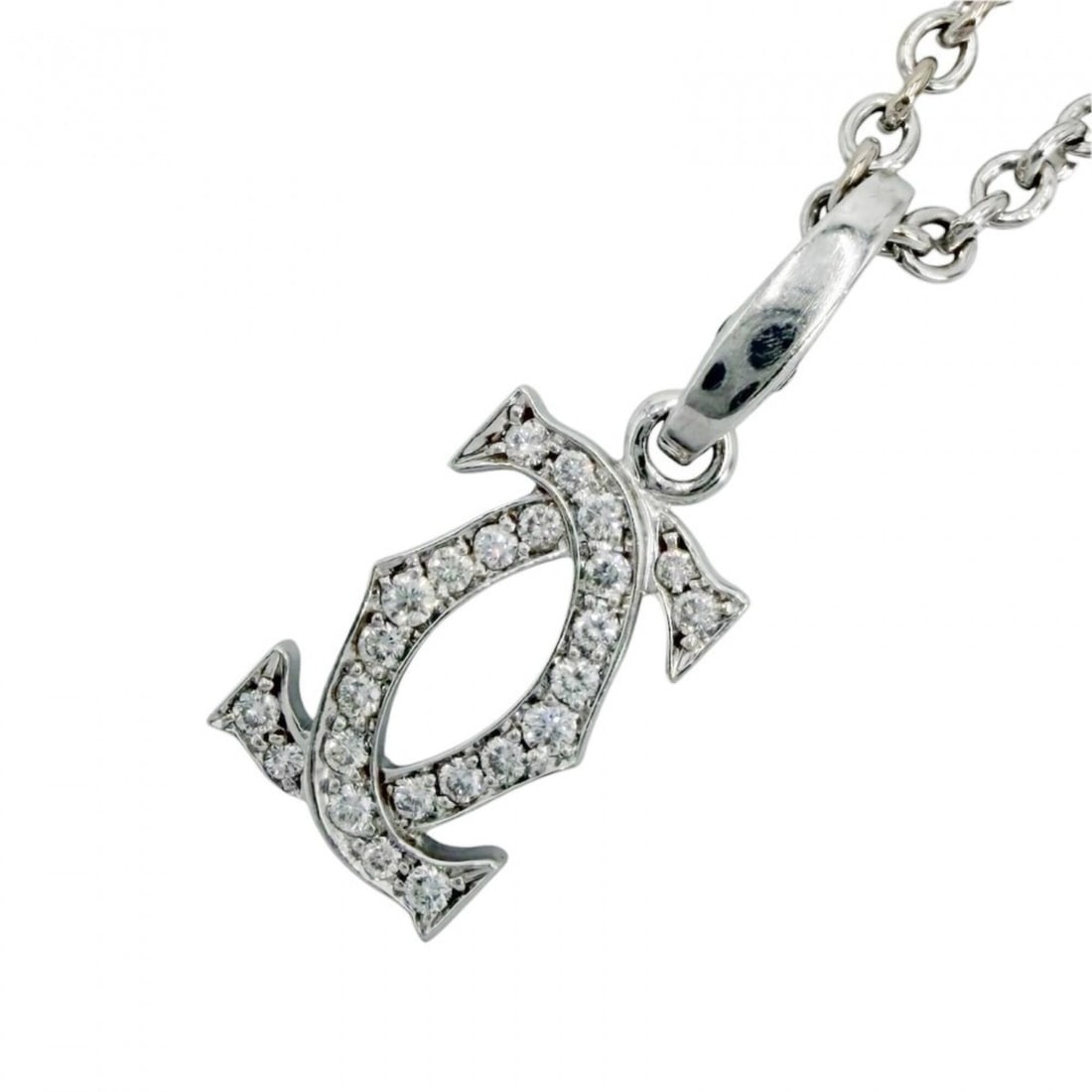Cartier Forza Necklace for Women, Chain with 2C Charm Set, Pendant, 18K White Gold (Au750), Jewelry,: --- Catalog ---Category: SizePendant Size: 25mm x 9mm / 0.98'' x 0.35''Neck Circumference: 42.5 cm / 16.73''Category: DesignGender: WomenMaterial: White gold (18K)Pendant Type: PendantNecklace Type: N