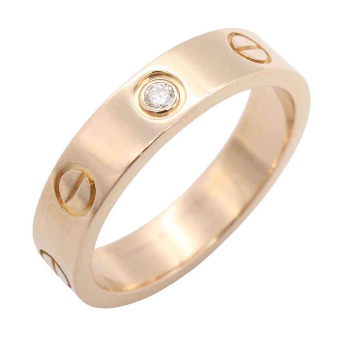 Cartier Mini Love Ring 1PD Ring, Jewelry, 18KPG (Pink Gold), Diamond, Women's, Gold Tone, Clear: --- Catalog ---Category: SizeJP Size: 8US Size: 4.5Category: DesignType: Band ringColor: Clear, GoldStone: DiamondGender: WomenMaterial: Pink gold (18K)Category: GeneralMPN: B4050700Brand: Cartier--- 
