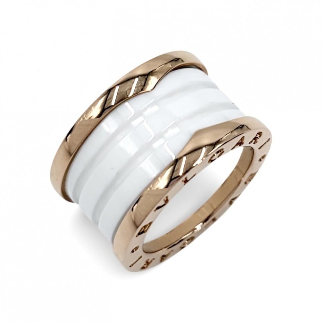 BVLGARI B-ZERO1 Ring for Men and Women, 18K Pink Gold, 4-Band, Size 47, Jewelry Accessory, BVLGARI, (1 of 20)