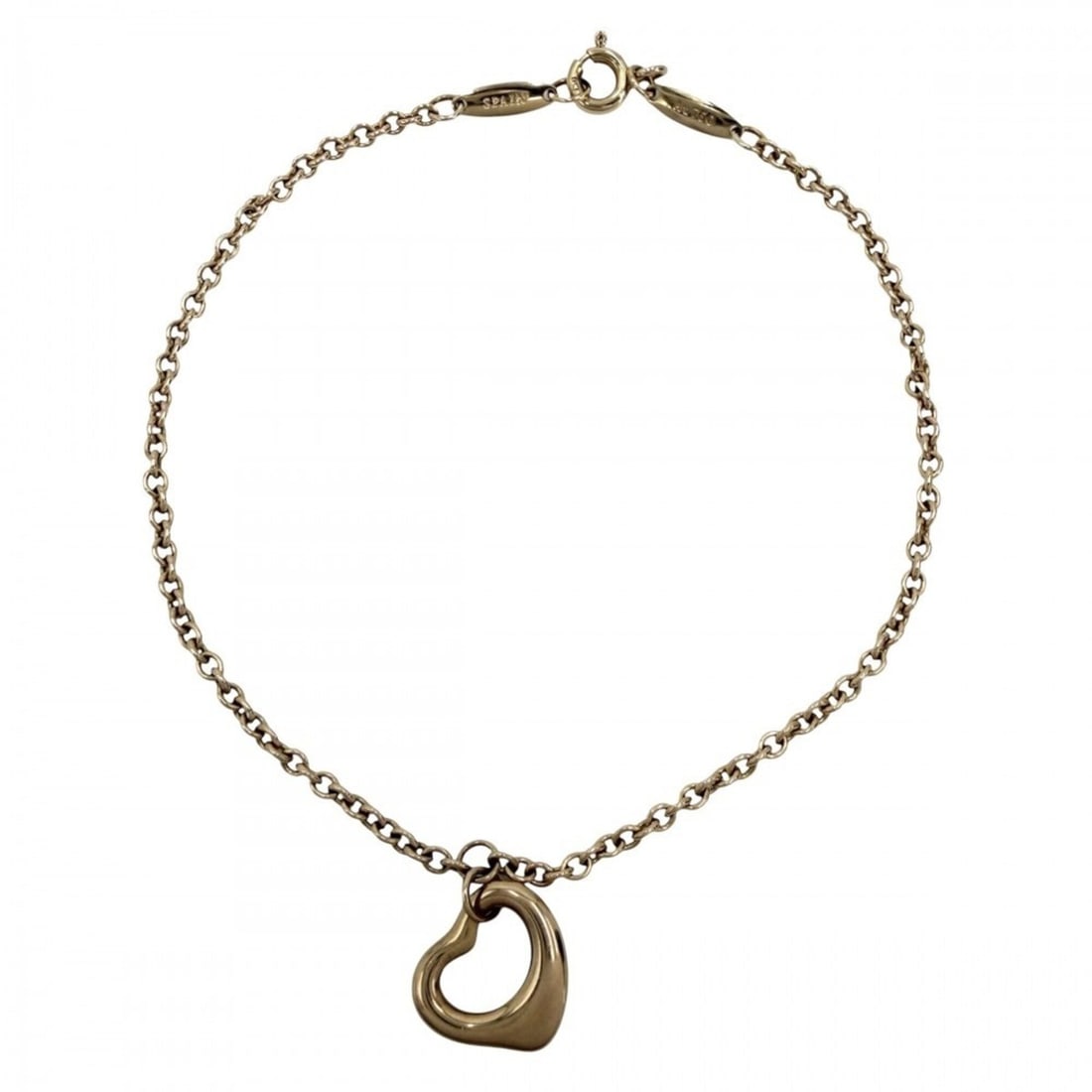 Tiffany & Co. women's bracelet, Elsa Peretti Open Heart design, accessory, jewelry, K18 pink gold,: --- Catalog ---Category: SizeLength: 18.5cm / 7.28''Weight: 3.6g / 0.12oz.Category: DesignType: Charm braceletColor: PinkMetal: GoldGender: WomenMetal Purity: 18KCategory: GeneralLine: Open HeartBrand