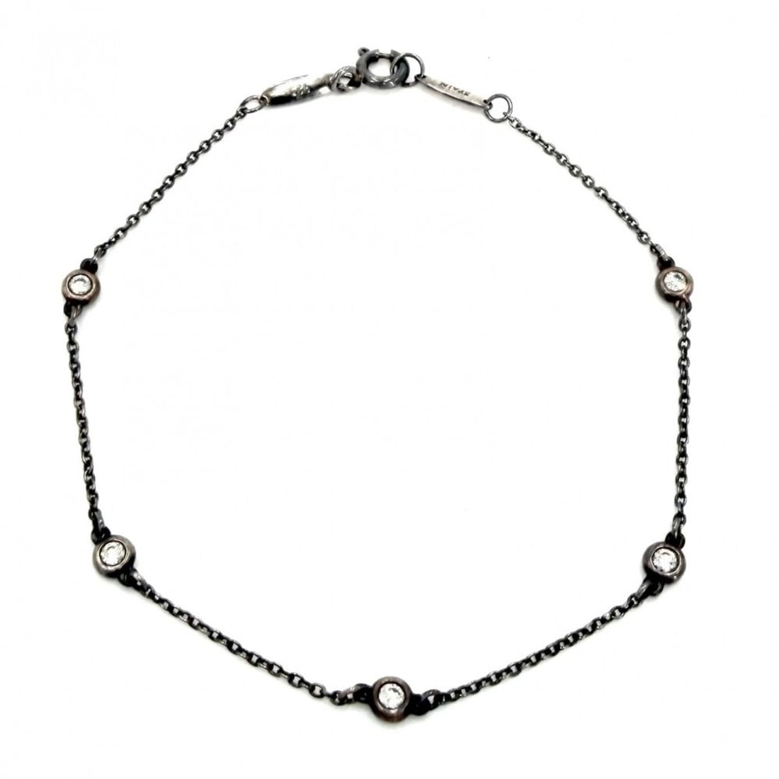 Tiffany & Co. By the Yard Bracelet for Men and Women, 5-Diamond Design, Jewelry Accessory, Sterling (1 of 18)