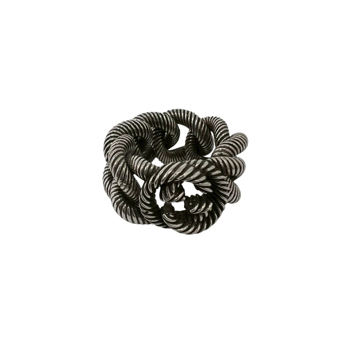 GUCCI Interlocking G Twist Chain Ring, Sterling Silver 925, Accessory, Jewelry, 40916: --- Catalog ---Category: SizeJP Size: 14US Size: 7Category: DesignType: Band ringColor: SilverGender: WomenMaterial: Silver 925Category: GeneralBrand: Gucci--- Item List ---Section: ConditionRanking: 