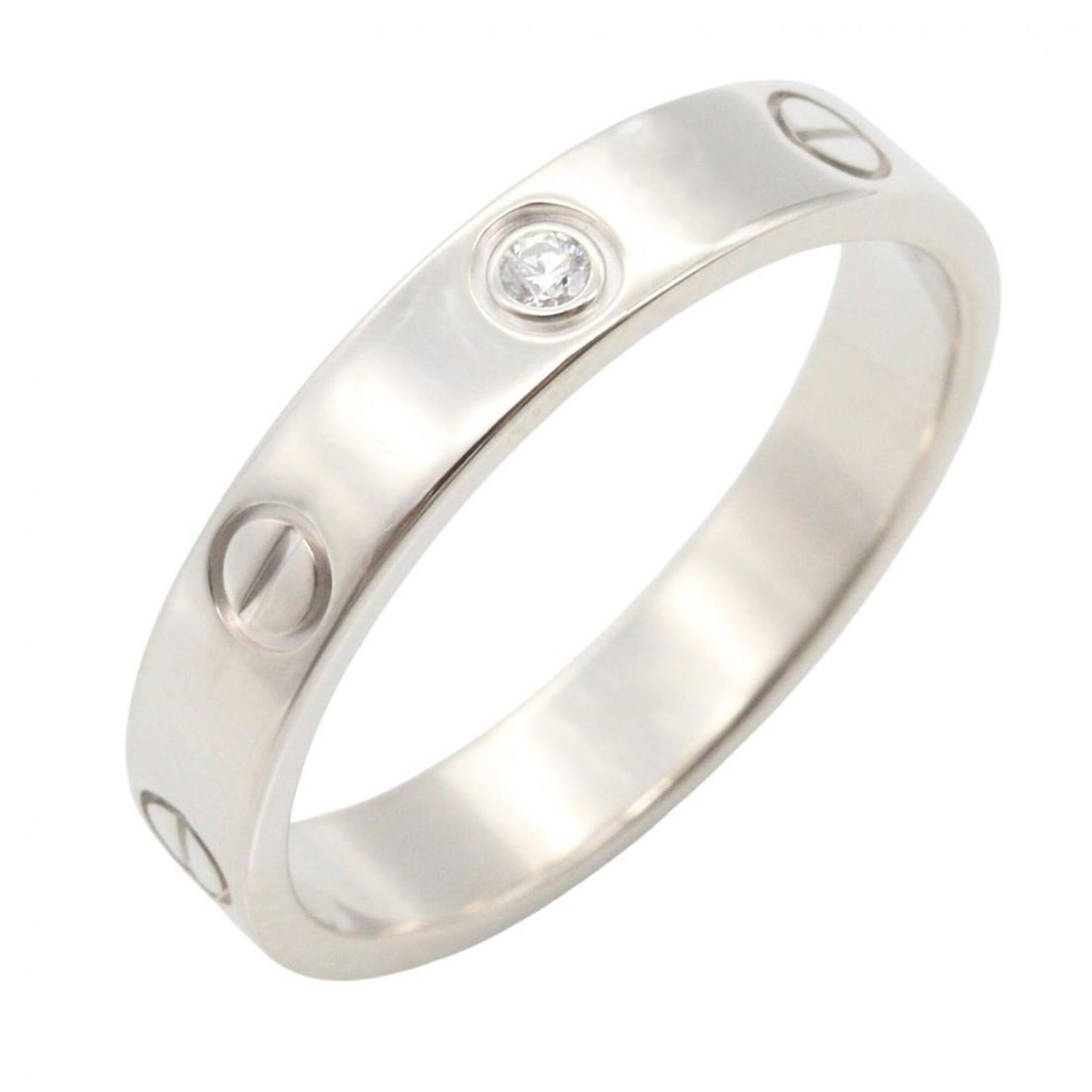 Cartier Mini Love Ring 1PD Ring, Jewelry, 18K White Gold (Diamond), Men's/Women's, Silver/Clear: --- Catalog ---Category: SizeJP Size: 16US Size: 8Category: DesignType: Band ringColor: Clear, SilverStone: DiamondGender: Men,WomenMaterial: White gold (18K)Category: GeneralMPN: B4050500Brand: Carti