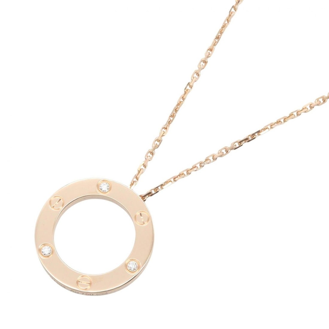 Cartier Love Necklace 3PD Jewelry 18KPG (Pink Gold) Diamond Women's Gold Tone Clear B7014700: --- Catalog ---Category: SizeWeight: 13g / 0.45oz.Pendant Size: 23mm x 23mm / 0.9'' x 0.9''Neck Circumference: 41.5 cm / 16.33''Category: DesignColor: PinkMetal: GoldStone: DiamondGender: WomenMetal P
