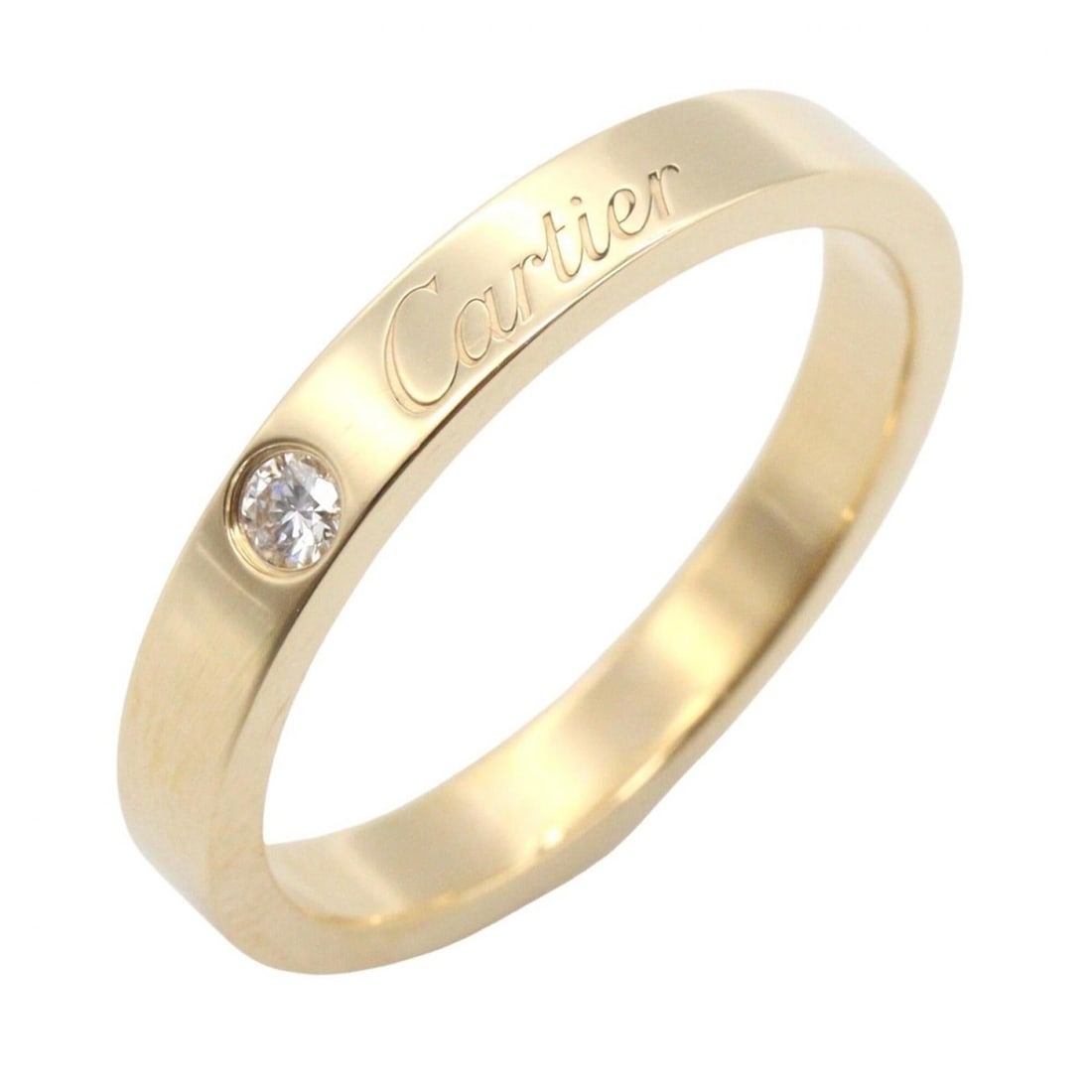 Cartier C de Ring 1PD Jewelry 18K (Yellow Gold) Diamond Women's Gold Tone Clear: --- Catalog ---Category: SizeJP Size: 11.5US Size: 6Category: DesignType: Band ringColor: Clear, GoldGender: WomenMaterial: Yellow gold (18K)Category: GeneralBrand: Cartier--- Item List ---Section: Co
