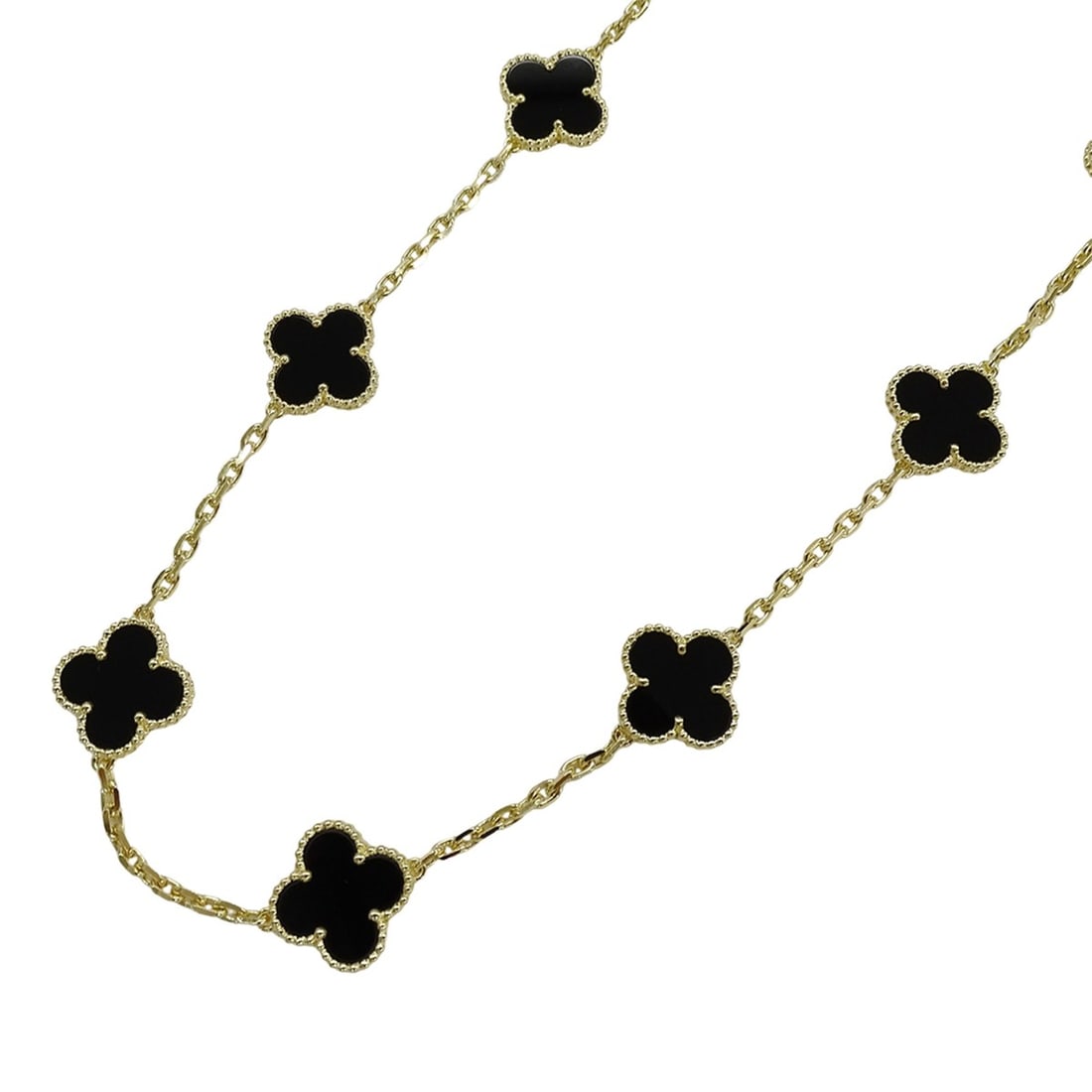 Van Cleef & Arpels Vintage Alhambra Necklace for Women, 10 Motifs, 750YG Yellow Gold, Onyx, Gold (1 of 20)