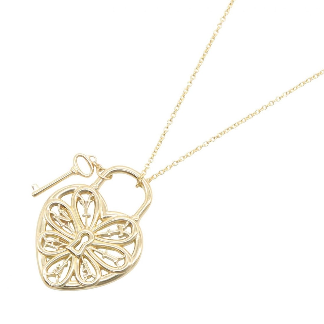 Tiffany & Co. Filigree Heart Necklace, 18K (Yellow Gold), Women's Jewelry, Gold Tone (1 of 20)