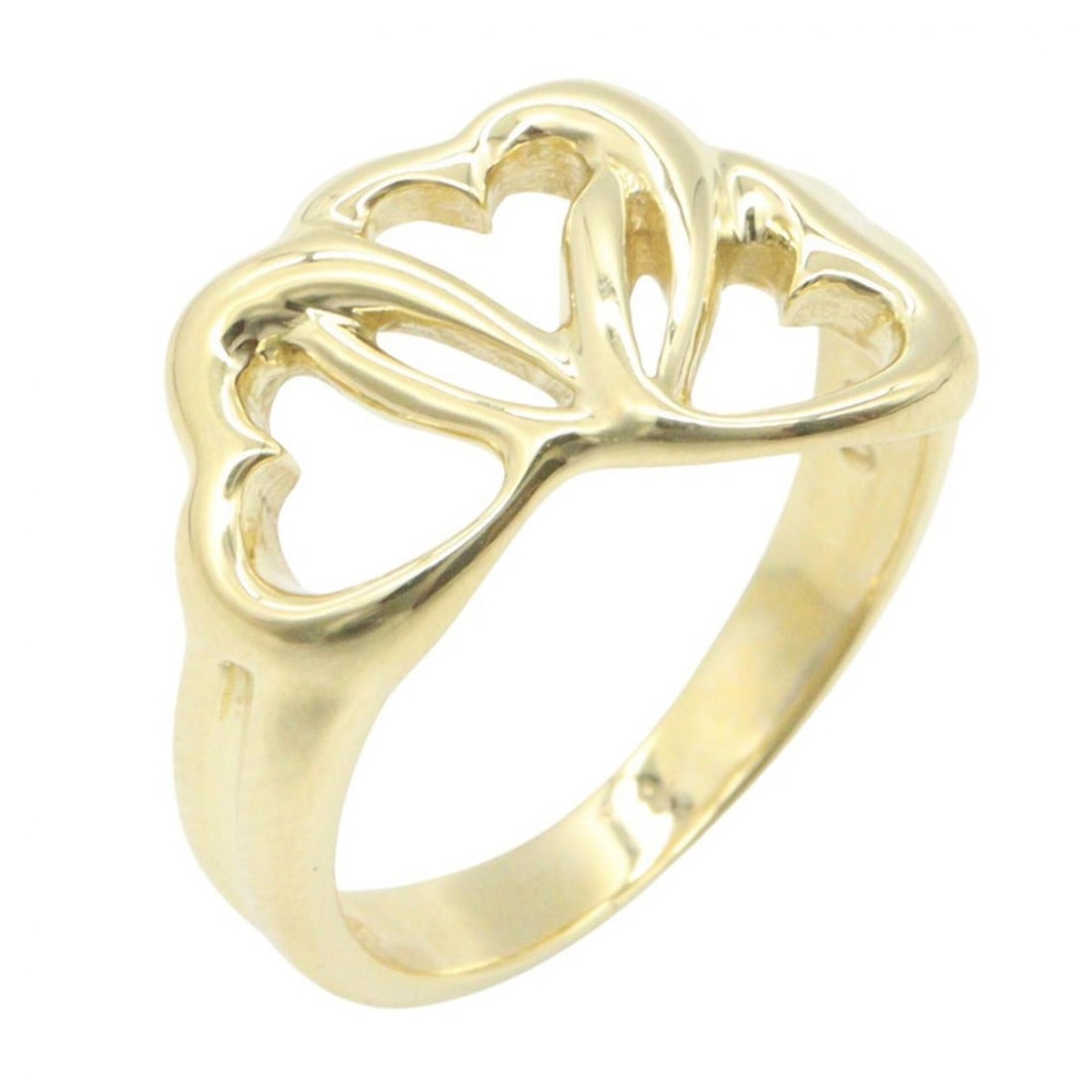 Tiffany & Co. Triple Heart Ring, 18K (Yellow Gold), Women's Jewelry, Gold Tone: --- Catalog ---Category: SizeJP Size: 8US Size: 4.5Category: DesignType: Band ringColor: GoldGender: WomenMaterial: Yellow gold (18K)Category: GeneralBrand: Tiffany--- Item List ---Section: ConditionR