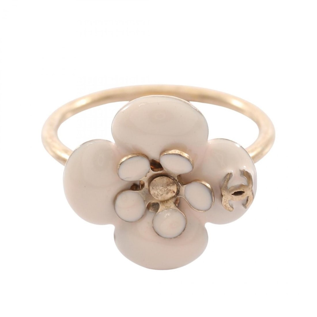 Chanel Coco Mark Flower Ring 10P Ring/Finger Jewelry GP (Gold Plated) Women's Gold/White: --- Catalog ---Category: SizeJP Size: 12.5US Size: 6.5Category: DesignType: Band ringColor: Gold, WhiteGender: WomenMaterial: Gold platingCategory: GeneralBrand: Chanel--- Item List ---Section: Condit