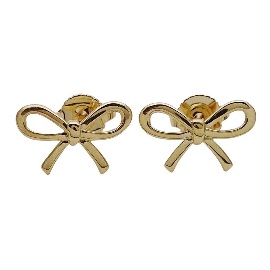 Tiffany & Co. Earrings for Women, Brand Name, 750YG (Yellow Gold), Bow Ribbon Design, Pair, Jewelry: --- Catalog ---Category: SizeSize (HxWxD): 8.00mm x 13.10mm / 0.31'' x 0.52''Category: DesignType: Stud earringsColor: Yellow goldGender: WomenMaterial: Yellow gold (18K)Category: GeneralBrand: Tiffan