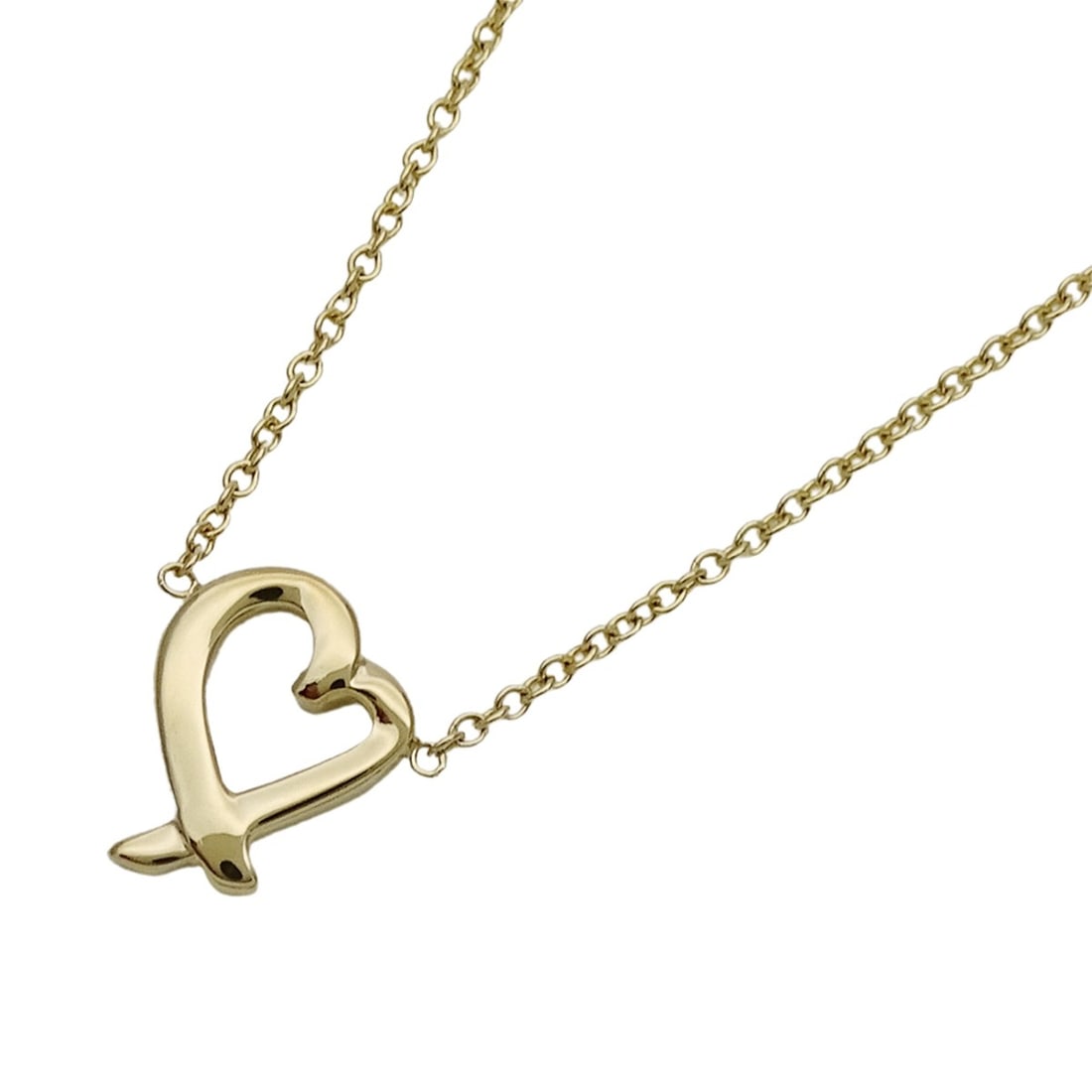 Tiffany & Co. Women's Necklace, 750YG, Paloma Picasso Loving Heart Design, Yellow Gold Jewelry: --- Catalog ---Category: SizePendant Size: 10.3mm x 8mm / 0.4'' x 0.31''Neck Circumference: 46.5 cm / 18.3''Category: DesignColor: Yellow goldGender: WomenMaterial: Yellow gold (18K)Necklace Type: Nec