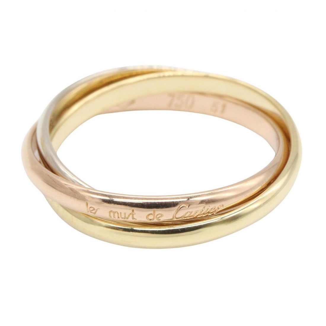 Cartier Trinity Ring SM - Ring/Finger Jewelry 18K (Yellow Gold), 18KWG (White 18KPG (Pink Gold): --- Catalog ---Category: SizeJP Size: 10.5US Size: 5.5Category: DesignType: Band ringColor: Pink gold, White gold, Yellow goldGender: WomenMaterial: Pink gold (18K), White gold (18K), Yellow gold (18K