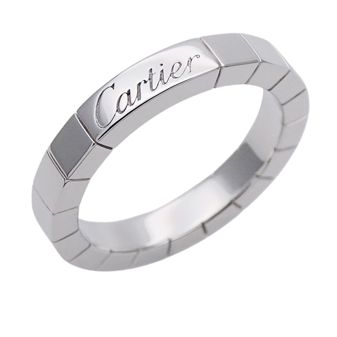Cartier ring for women, brand name ring, 750WG Lanieres white gold, size #48 (approx.), jewelry. (1 of 11)