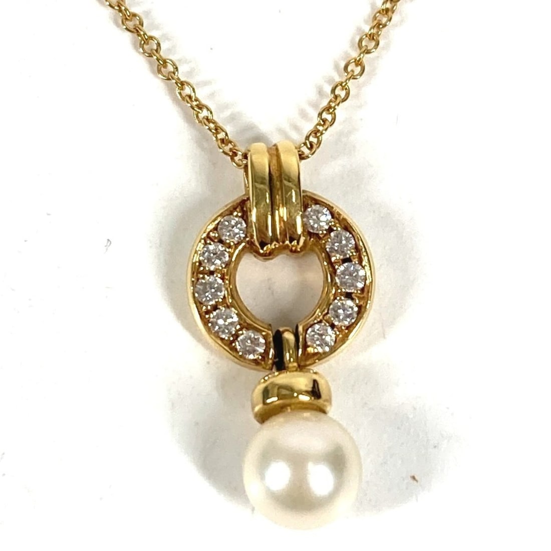 TIFFANY&Co. Tiffany & Co. Jewelry 18K Gold Doorknob Akoya Pearl Diamond Chain Necklace YG750 Men's: --- Catalog ---Category: SizeNeck Circumference: 41 cm / 16.14''Category: DesignColor: GoldGender: Men,WomenMaterial: Yellow gold (18K)Necklace Type: NecklaceCategory: GeneralBrand: Tiffany--- Item Li