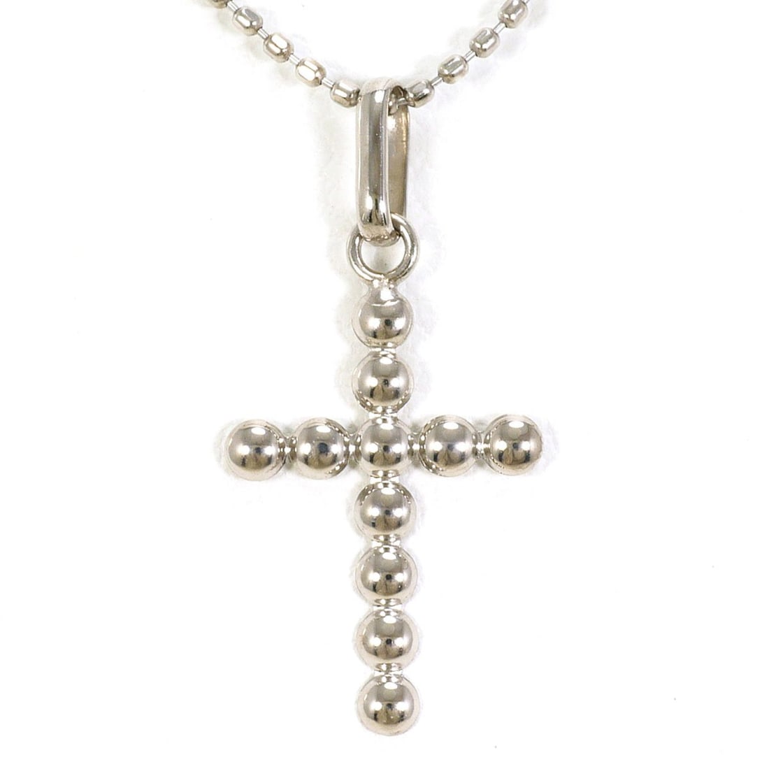 18K (18-karat white gold) necklace, total weight 1.7g, 45cm length, jewelry. (1 of 10)
