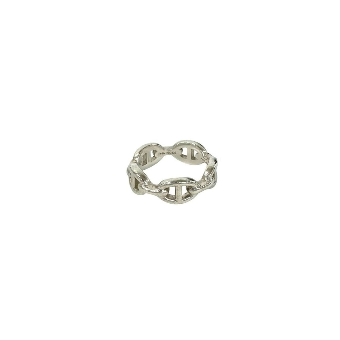 HERMES Chaine d'Ancre Enchainée PM Ring, Sterling Silver 925, Jewelry, Silver, Item No. 30052: --- Catalog ---Category: SizeJP Size: 15US Size: 7.5Category: DesignType: Band ringColor: SilverGender: WomenMaterial: Silver 925Category: GeneralBrand: Hermes--- Item List ---Section: ConditionRankin