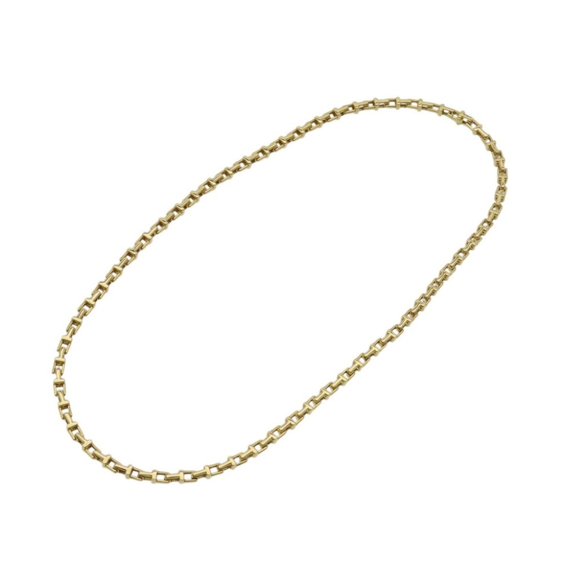 Tiffany & Co. 18K Yellow Gold T Narrow Chain Necklace, 750 Jewelry, 0977 (Unisex) (1 of 13)