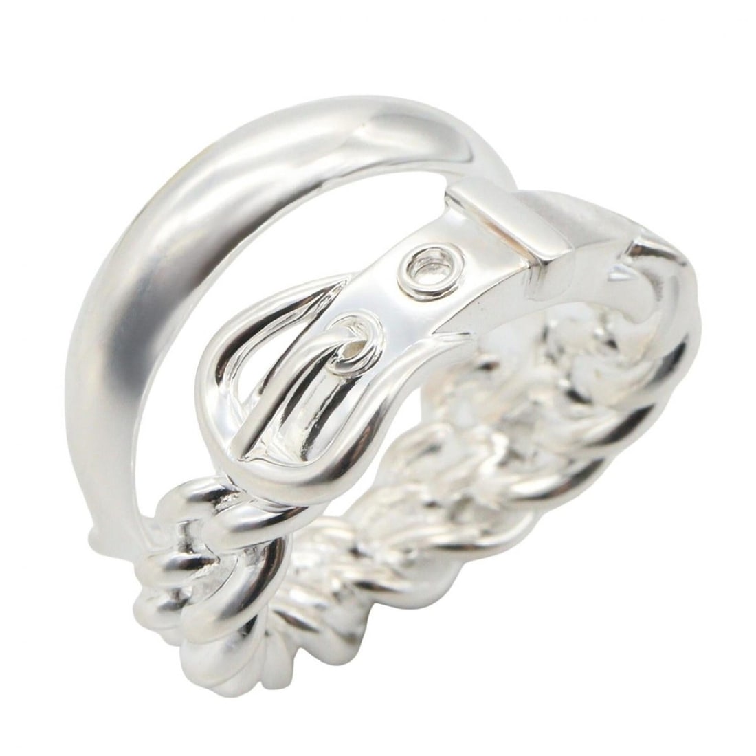 Hermes HERMES Boucles Sellier Inflexible Ring - Ring/Finger Jewelry Sterling Silver 925 Women's Tone: --- Catalog ---Category: SizeJP Size: 12US Size: 6.5Category: DesignType: Band ringColor: SilverGender: WomenMaterial: Silver 925Category: GeneralBrand: Hermes--- Item List ---Section: ConditionRankin