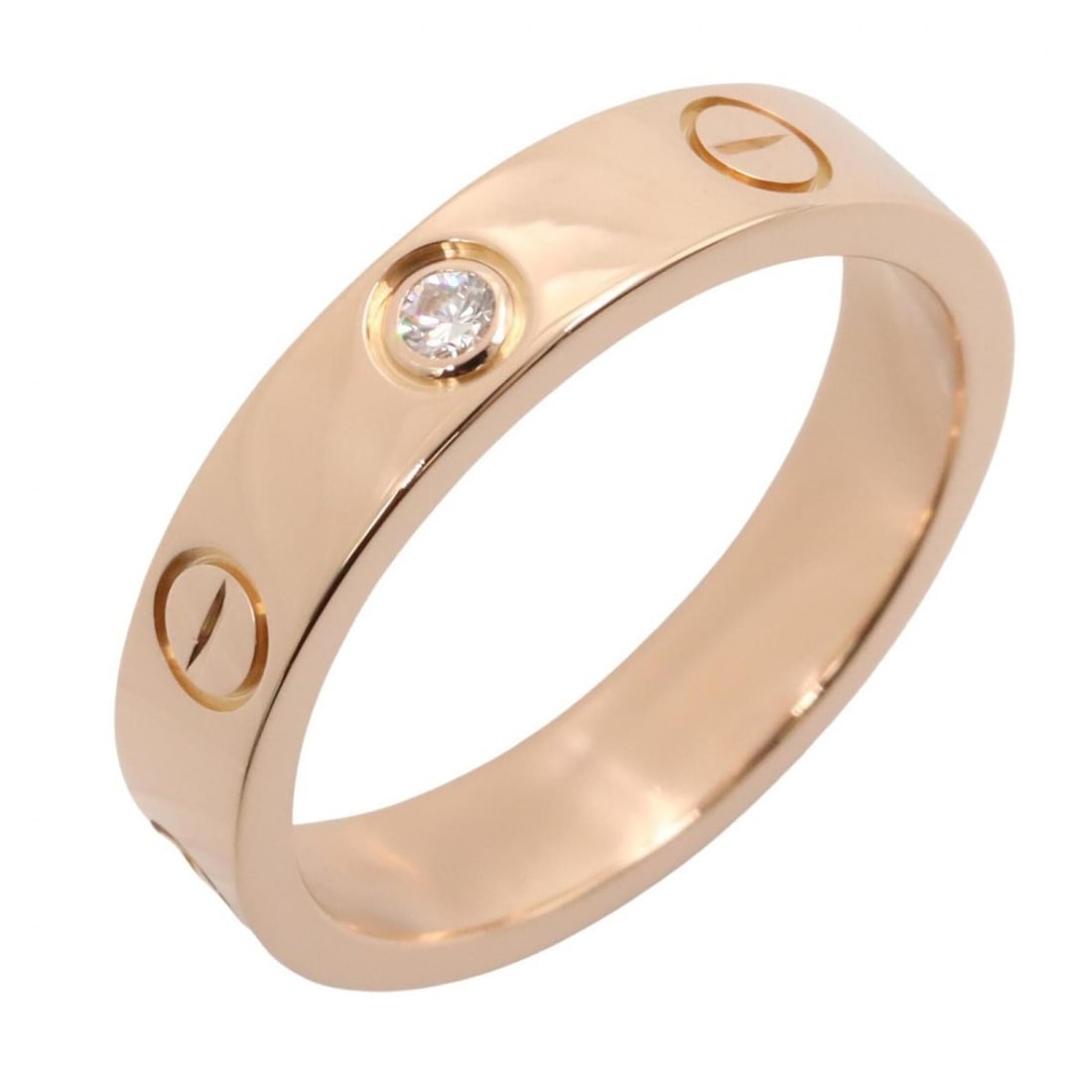 Cartier Mini Love Ring 1PD Ring, Jewelry, 18KPG (Pink Gold), Diamond, Women's, Gold Tone, Clear: --- Catalog ---Category: SizeJP Size: 8.5US Size: 4.5Category: DesignType: Band ringColor: Clear, GoldStone: DiamondGender: WomenMaterial: Pink gold (18K)Category: GeneralMPN: B4050700Brand: Cartier--