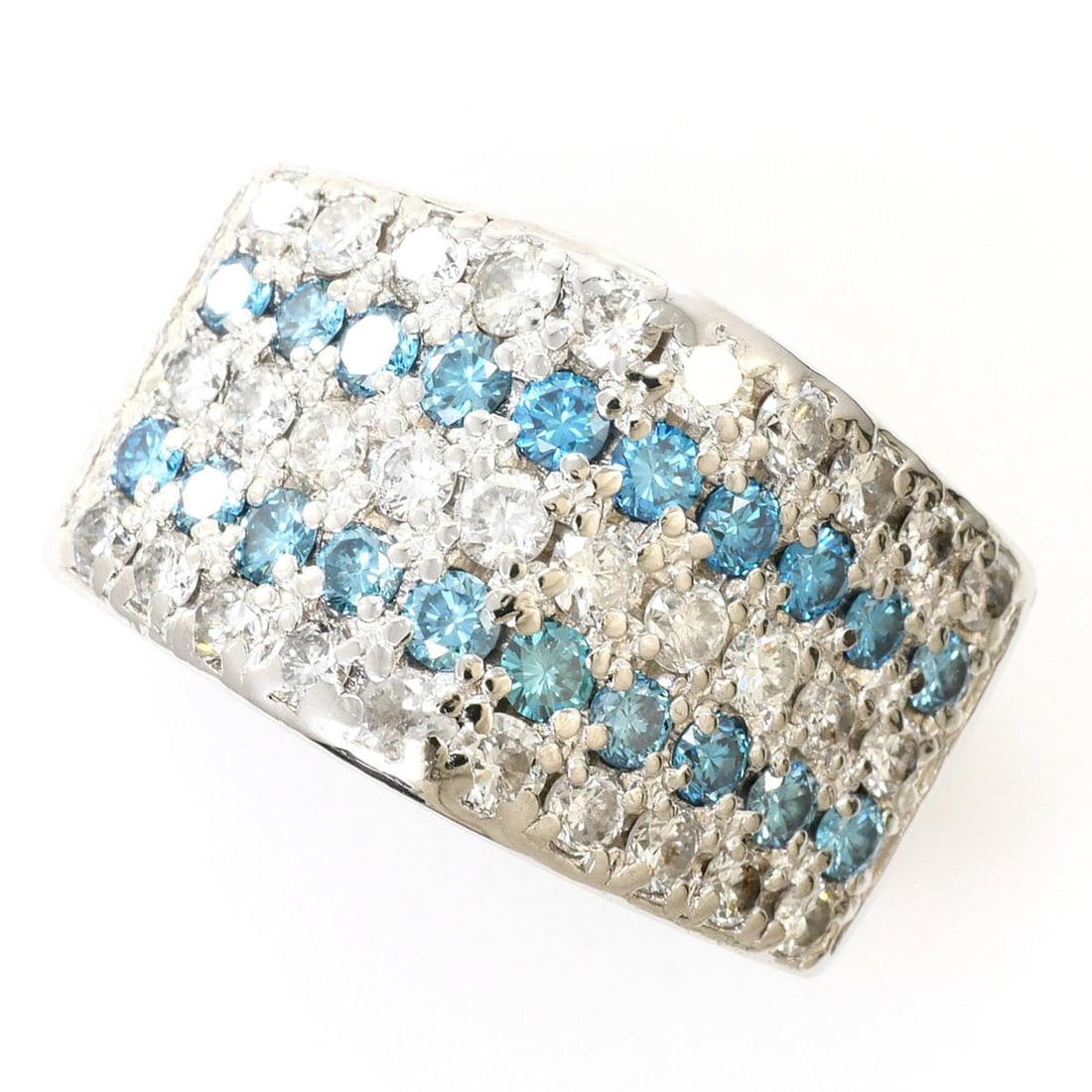 PT900 Platinum Ring, 1 Blue Diamond (Treated) 0.64ct, 0.95ct, Certificate of Authenticity, Total (1 of 16)
