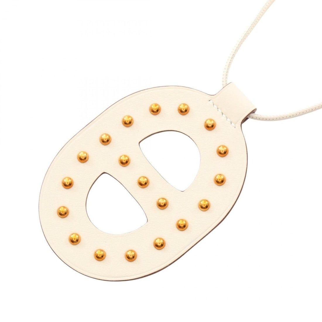 Hermes Chaine d'Ancre GM Nata Stud Necklace, Jewelry, Veau Swift Leather, Women's, Ivory: --- Catalog ---Category: SizePendant Size: 92mm x 62mm / 3.62'' x 2.44''Neck Circumference: 82 cm / 32.28''Category: DesignColor: IvoryGender: WomenMaterial: Swift leatherNecklace Type: NecklaceCatego