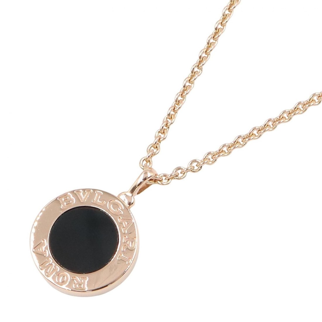 BVLGARI Necklace Diamond Onyx Jewelry 18KPG (Pink Gold) Women's Gold Tone Clear Black 350815: --- Catalog ---Category: SizePendant Size: 15mm x 15mm / 0.59'' x 0.59''Neck Circumference: 42.5 cm - 45 cm / 16.73'' - 17.71''Category: DesignColor: Black, Clear, GoldGender: WomenMaterial: Pink gold
