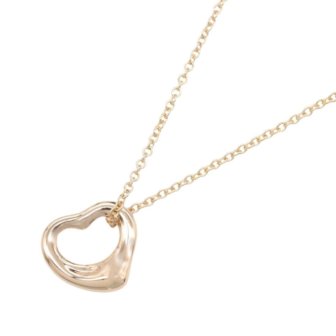 Tiffany & Co. Open Heart Necklace Mini Jewelry 18KPG (Pink Gold) Women's Gold Tone 60018442 (1 of 9)