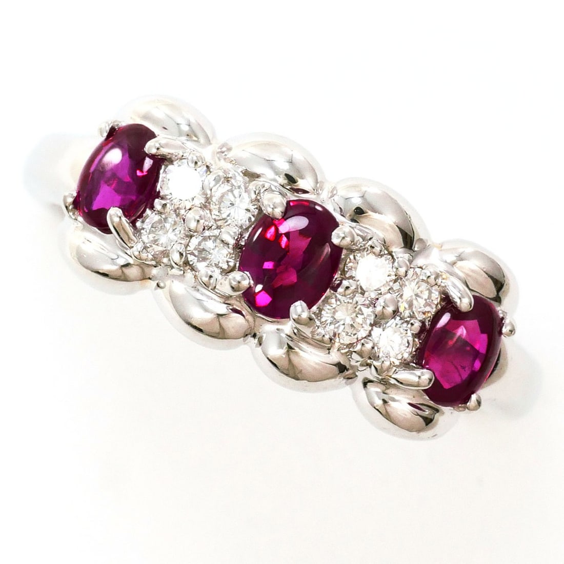 Pigeon Blood PT900 Platinum Ring, 1 Ruby 0.72ct, Diamond 0.16ct, Certificate of Authenticity, Total (1 of 11)