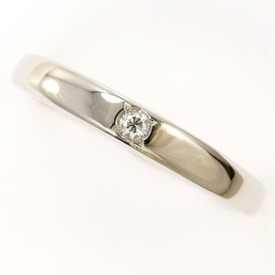 PT900 Platinum Ring, 1 Diamond (0.03g), Total Weight Approx. 3.1g, Used Jewelry, Like New Condition: --- Catalog ---Category: SizeWidth: 3mm / 0.12''Weight: 3.1g / 0.1oz.JP Size: 12US Size: 6.5Category: DesignType: Band ringColor: PlatinumMetal: PlatinumStone: DiamondGender: WomenMaterial: Platinum 9