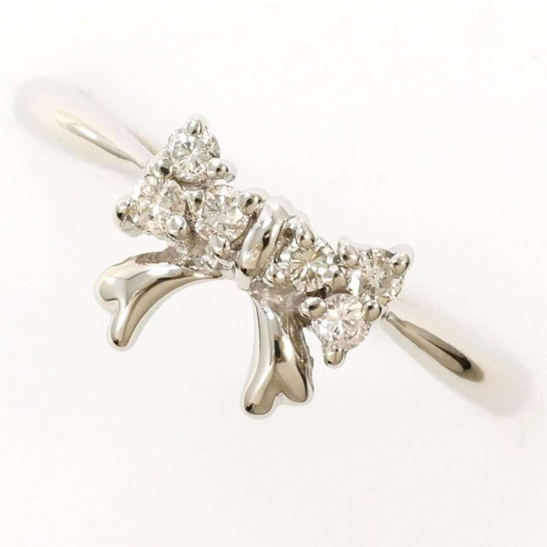 PT900 Platinum Ring, 1 Diamond (0.12 carat), Total Weight Approx. 2.0g, Used Jewelry, Like New (1 of 9)
